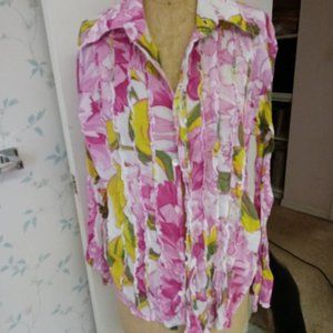 D&G Floral Blouse size 48/ 16 Dolce Gabanna